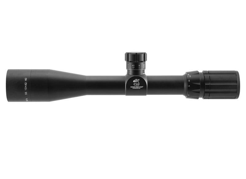 SWFA 10x42 SS HD - MIL-Quad Reticle, 30mm Tube, .1 MIL Clicks, Rear Focus
