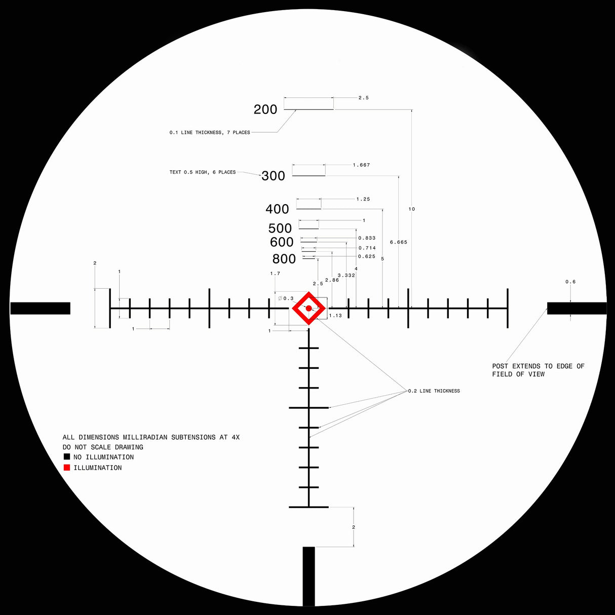 SWFA 1-4x24 SS - Illuminated MIL-Quad DM Reticle, 30mm, .1 MIL Clicks
