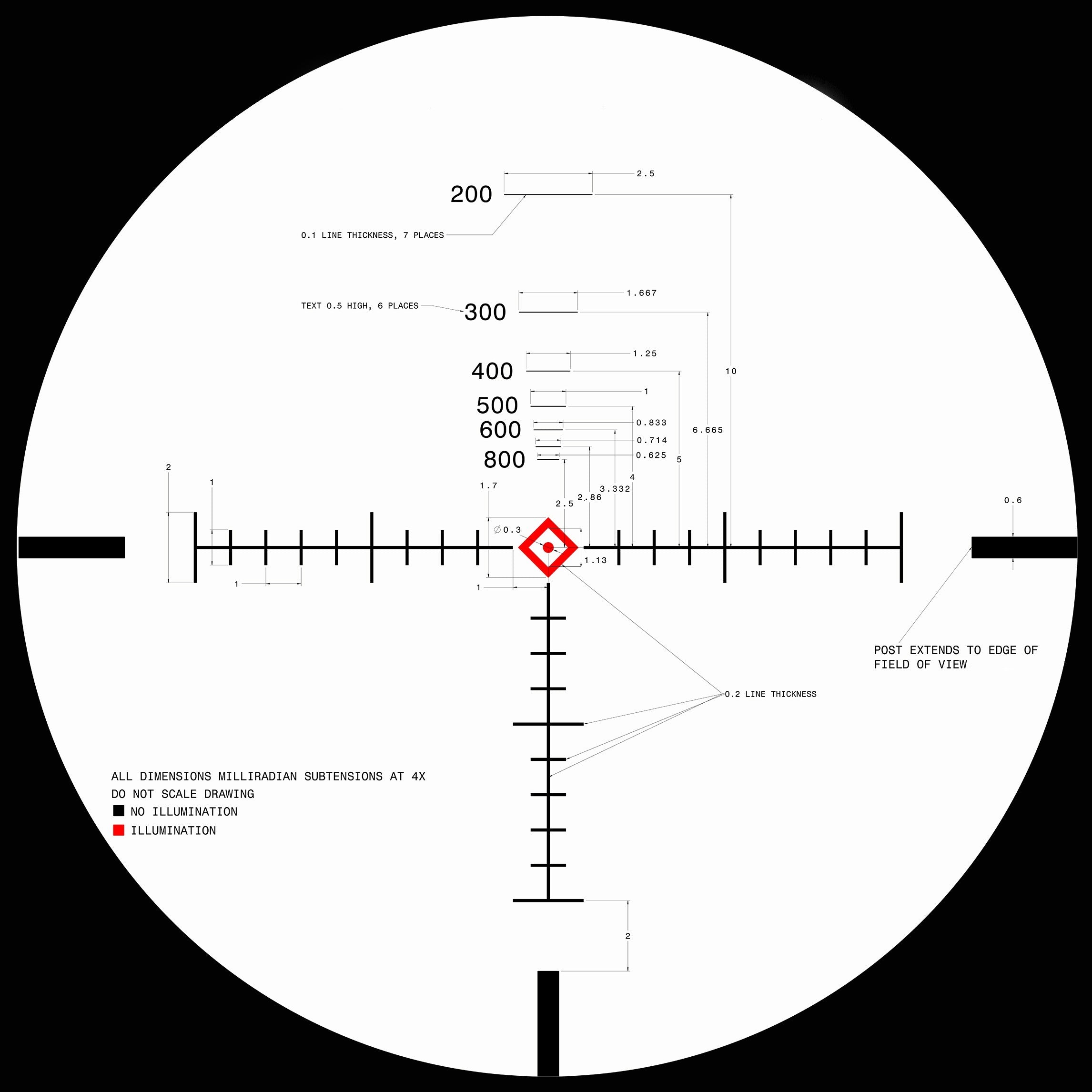 SWFA 1-4x24 SS - Illuminated MIL-Quad DM Reticle, 30mm, .1 MIL Clicks