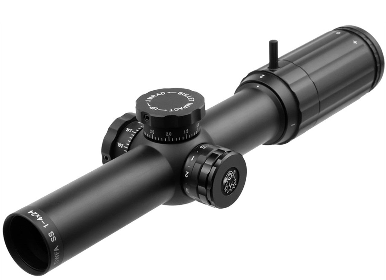SWFA 1-4x24 SS - Illuminated MIL-Quad DM Reticle, 30mm, .1 MIL Clicks