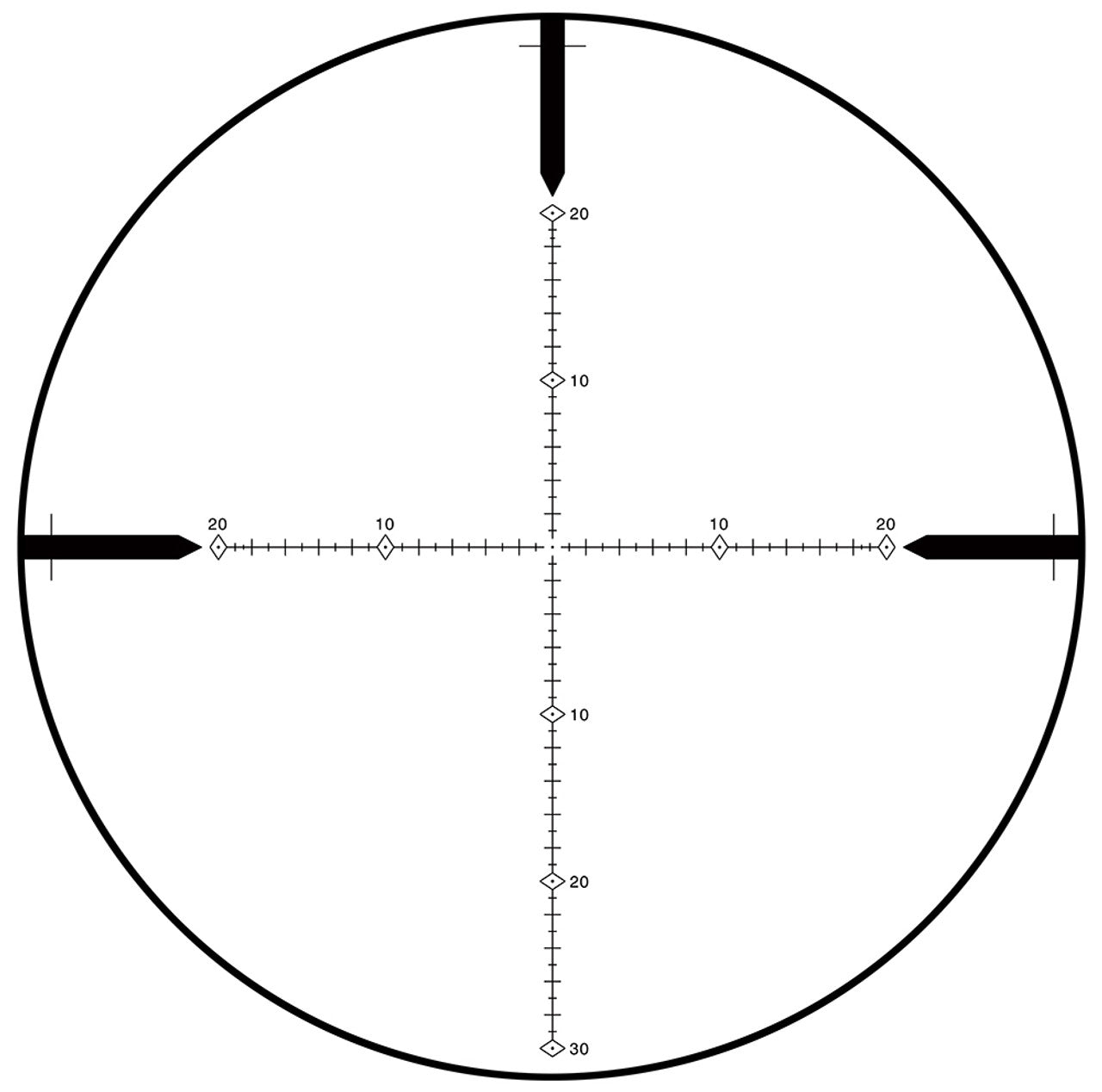 SWFA 20x42 SS - MOA-Quad Reticle, 30mm, .25 MOA Clicks, Rear Focus
